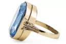 14 Karat Gelbgold Aquamarin Ring Vintage Handwerk vrc113y